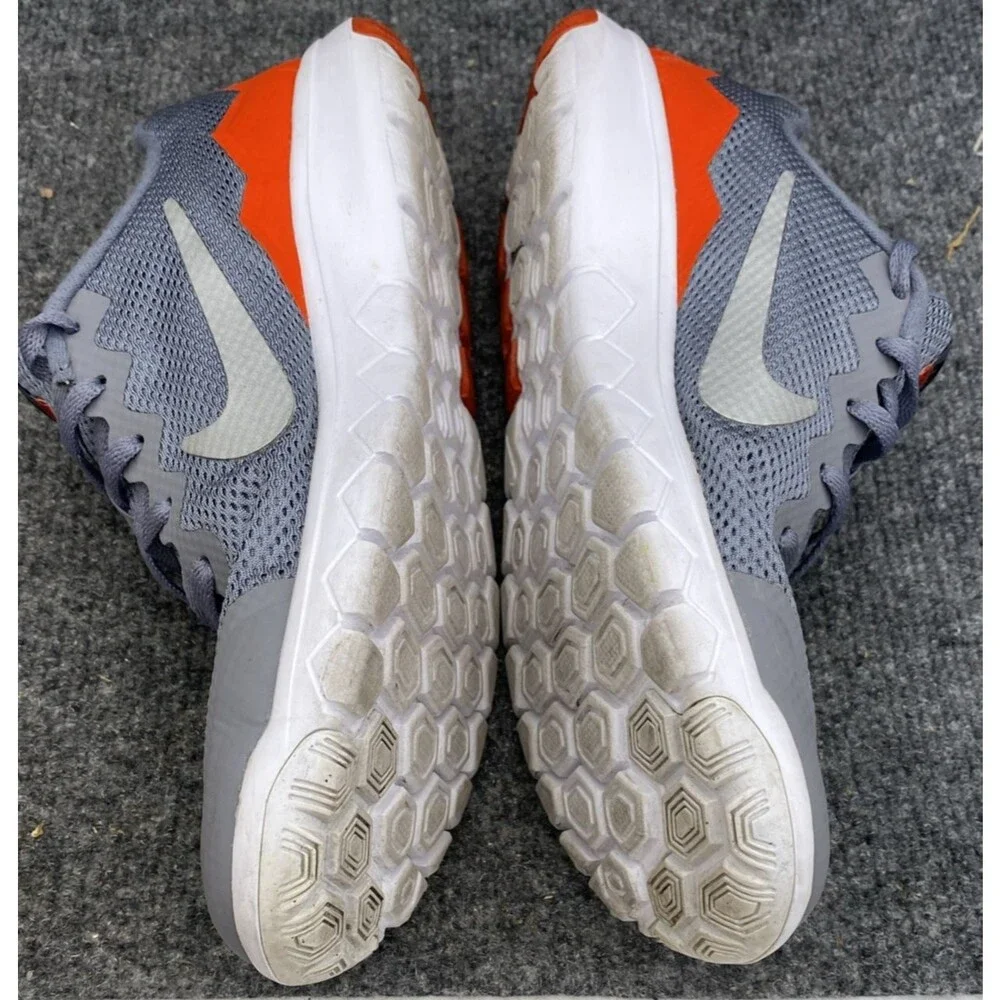 Nike Flex Experience RN 4 GS Grey Orange Youth 7Y Women 8.5 Running Shoes 749807